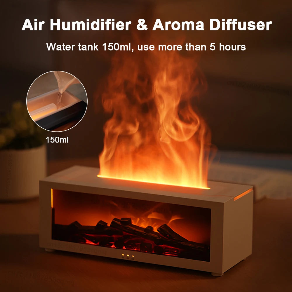 Cooskr Flame Aroma Humidifier & Essential Oil Diffuser with LED Light